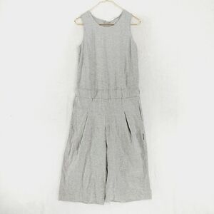 MESSAGE FACTORY  Gray Hemp Sleeveless Wide Leg Cropped Jumpsuit P6170